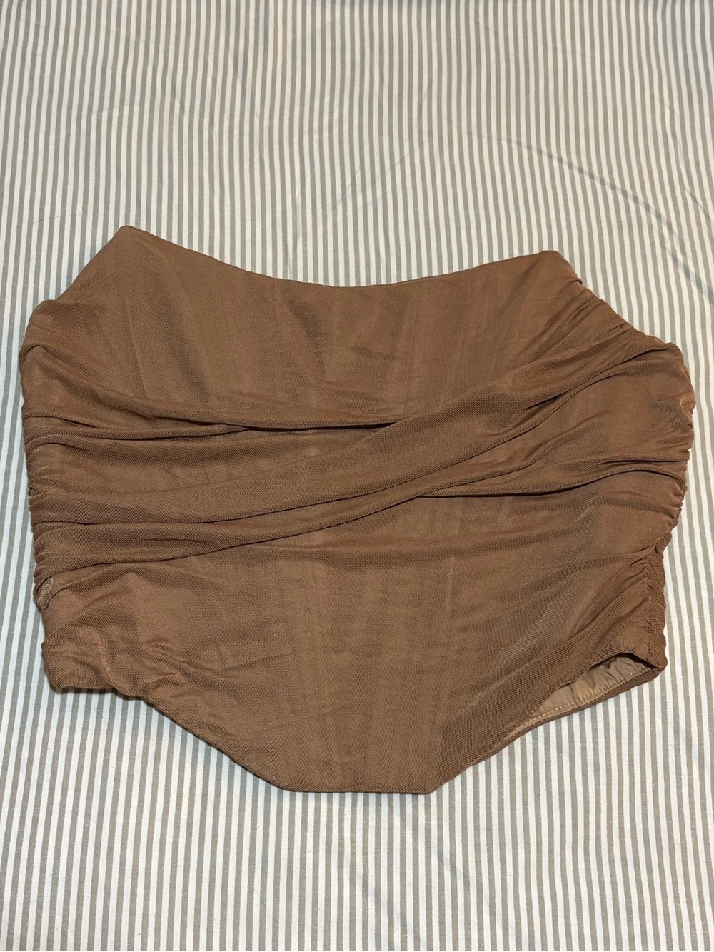 Brown Corset Strapless Tank